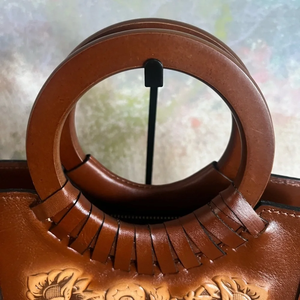 Patricia Nash Tooled Brown Embossed Handbag
